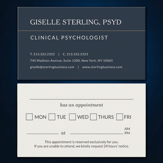 Tarjeta De Visita Psychologist Office Appointment Reminder (Subido por el creador)