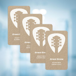 Tarjeta De Visita Púa de guitarra Kraft