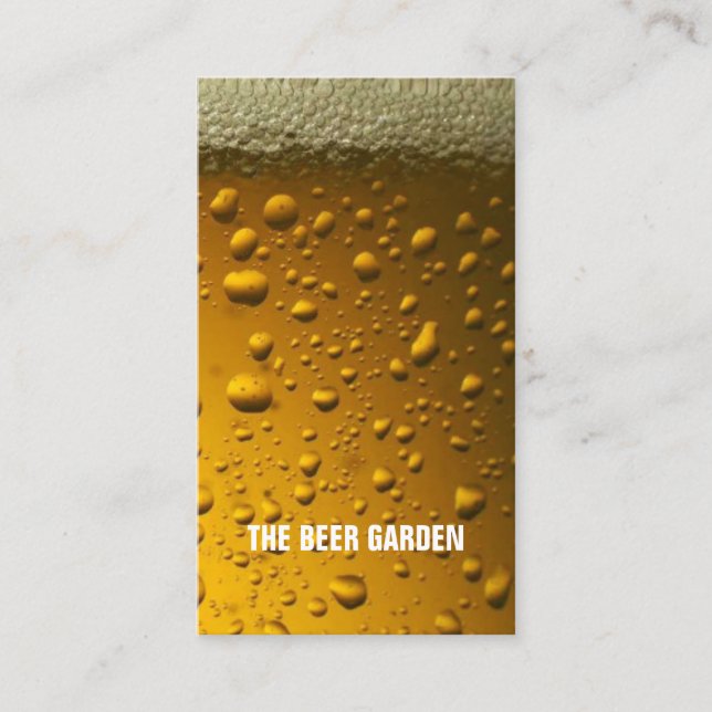 Tarjeta De Visita Pub Bar Inn Tavern Beer Bubbles Business Card (Anverso)
