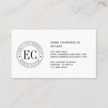 Tarjeta de visita pública de notario móvil