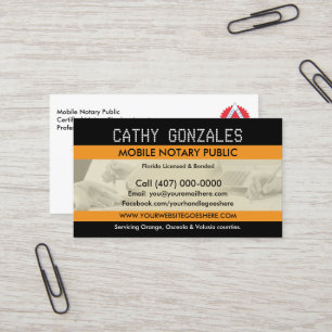 Tarjeta de visita pública de notario móvil