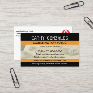 Tarjeta de visita pública de notario móvil