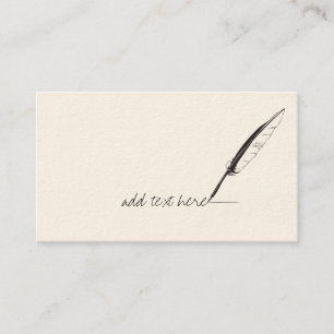 Tarjeta De Visita Publicación de libros de escritores Feather Quill