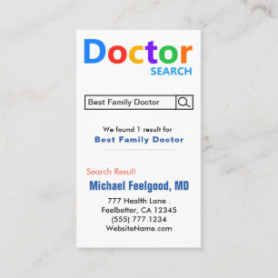 Tarjeta De Visita Publicidad de búsqueda de Médicos divertidos