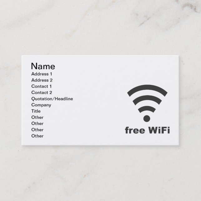 Tarjeta De Visita PUBLICIDAD DE INTERNET GRATUITA DE WIFI Vector COM (Anverso)