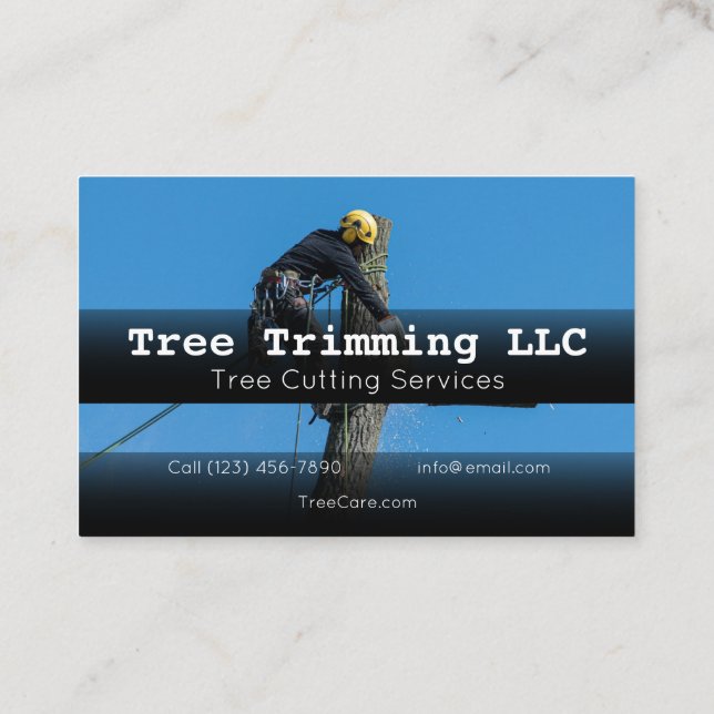 Tarjeta De Visita Publicidad de Tree Cutting Services compañía Busin (Reverso)