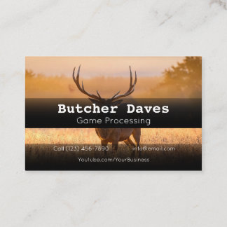 Tarjeta De Visita Publicidad Deer Animal Processing Company Busi