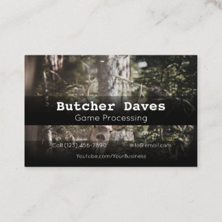 Tarjeta De Visita Publicidad Deer Animal Processing Company Busi