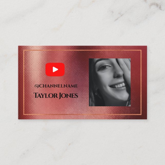 Tarjeta De Visita Publicidad en canal de YOUTUBE Foto de código QR (Anverso)