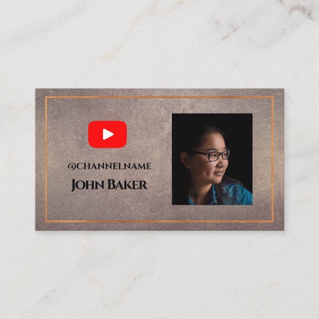 Tarjeta De Visita Publicidad en canal de YOUTUBE Foto de código QR (Anverso)