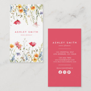 Tarjeta De Visita Publicidad en redes sociales de flores silvestres 