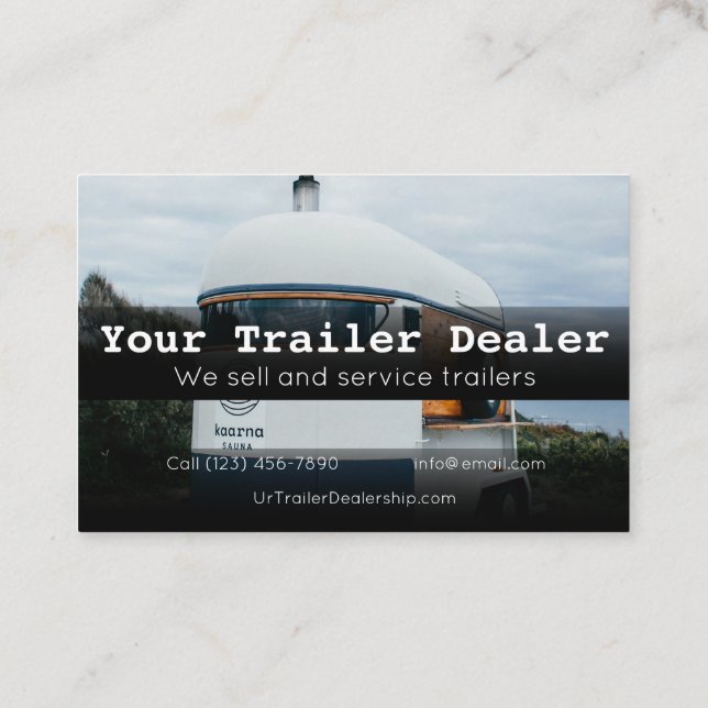 Tarjeta De Visita Publicidad Trailer Dealership Company (Reverso)