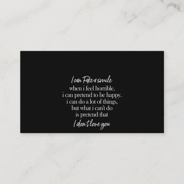 Tarjeta De Visita puedo fingir una sonrisa (Anverso)