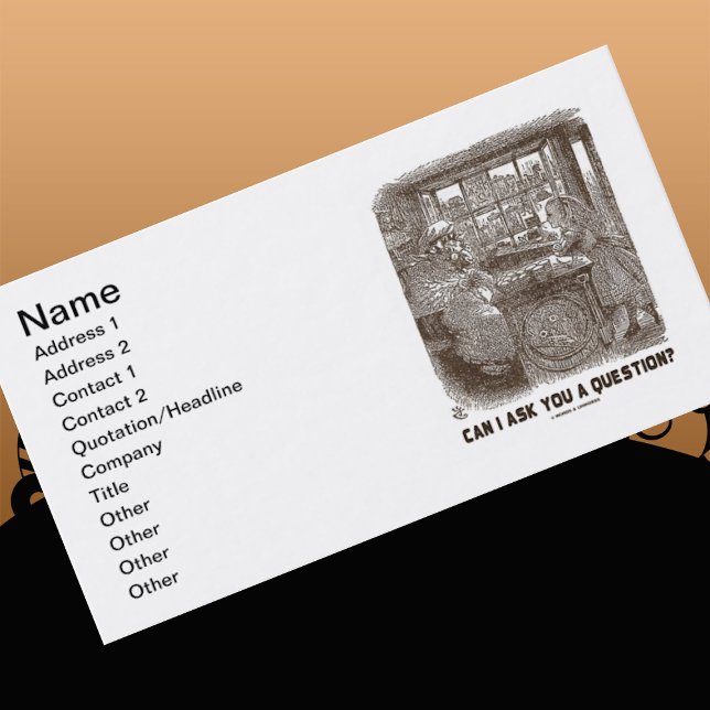 Tarjeta De Visita ¿Puedo hacerle una pregunta? (Ovejas de Alicia) (Wonderland query business card featuring for anyone who is a curious person)