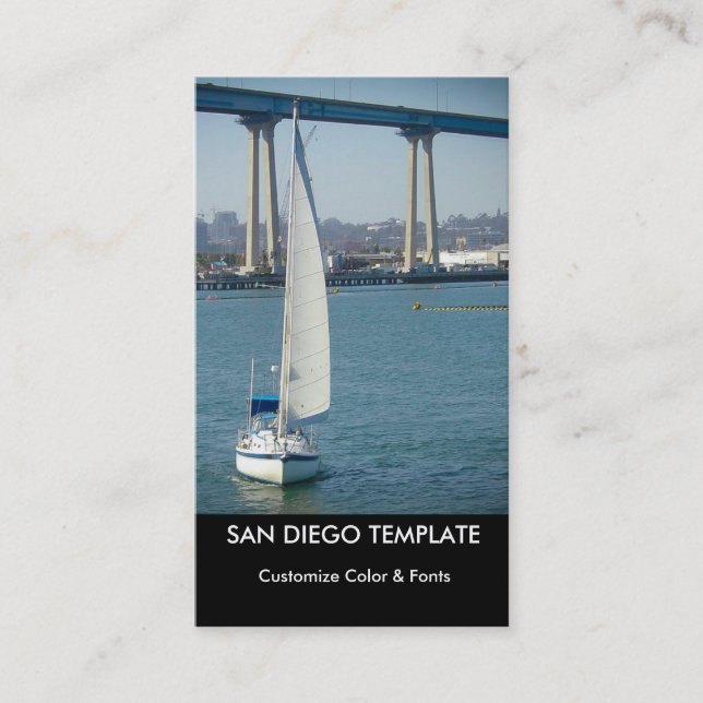 Tarjeta De Visita Puente Coronado Vela San Diego (Anverso)