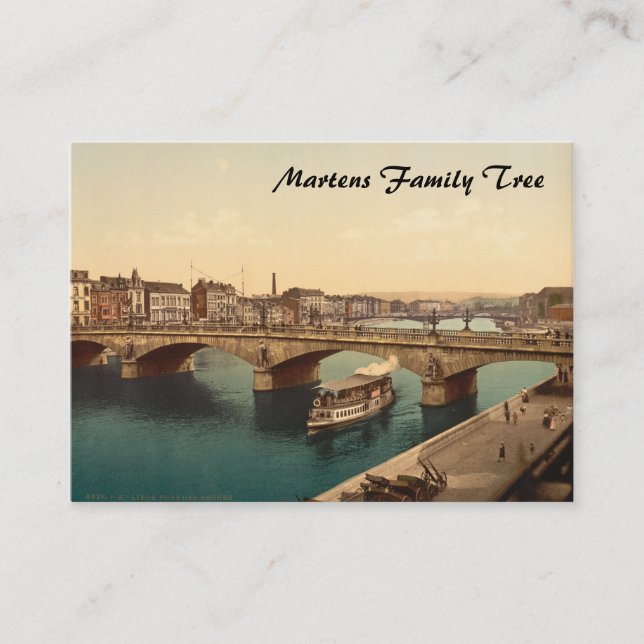 Tarjeta De Visita Puente de arcos, Liège, Bélgica (Anverso)