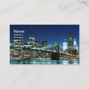 Tarjeta De Visita Puente de Brooklyn en la noche, New York City