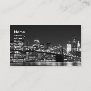 Tarjeta De Visita Puente de Brooklyn en la noche, New York City