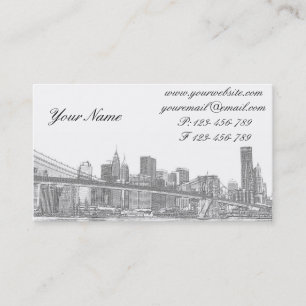 Tarjeta De Visita Puente de Brooklyn y horizonte de Manhattan