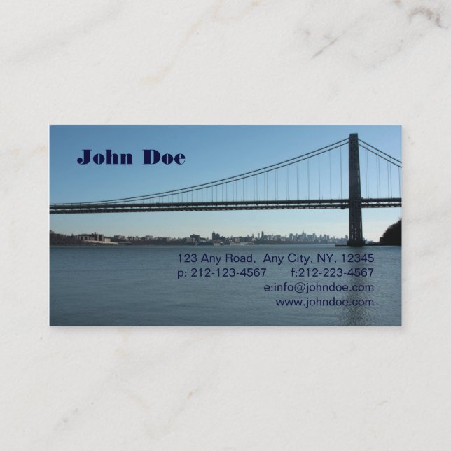 Tarjeta De Visita Puente de George Washington (Anverso)