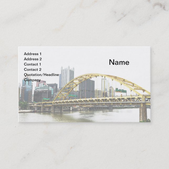 Tarjeta De Visita Puente Fort Pitt en Pittsburgh, Pennsylvania (Anverso)