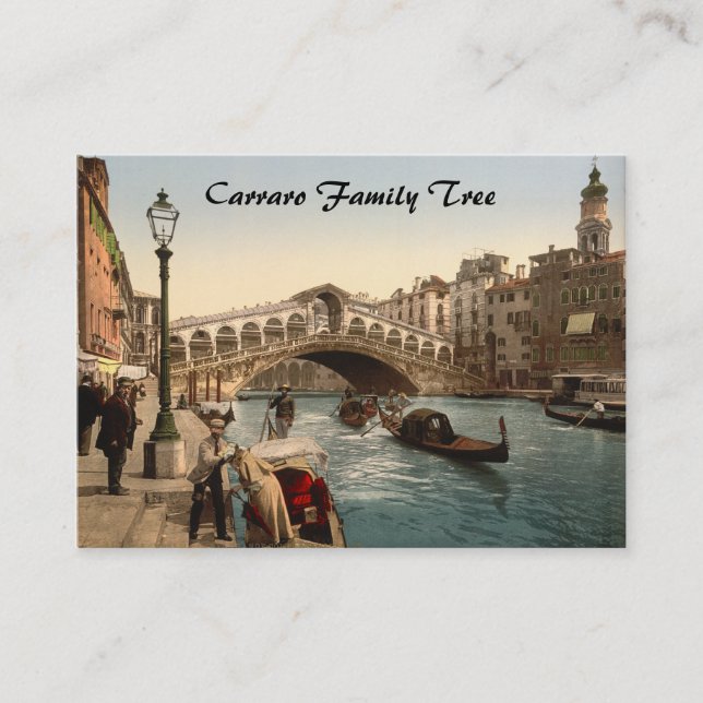 Tarjeta De Visita Puente II, Venecia, Italia de Rialto (Anverso)