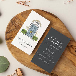 Tarjeta De Visita Puerta Azul   Diseño de instalaciones o interiores