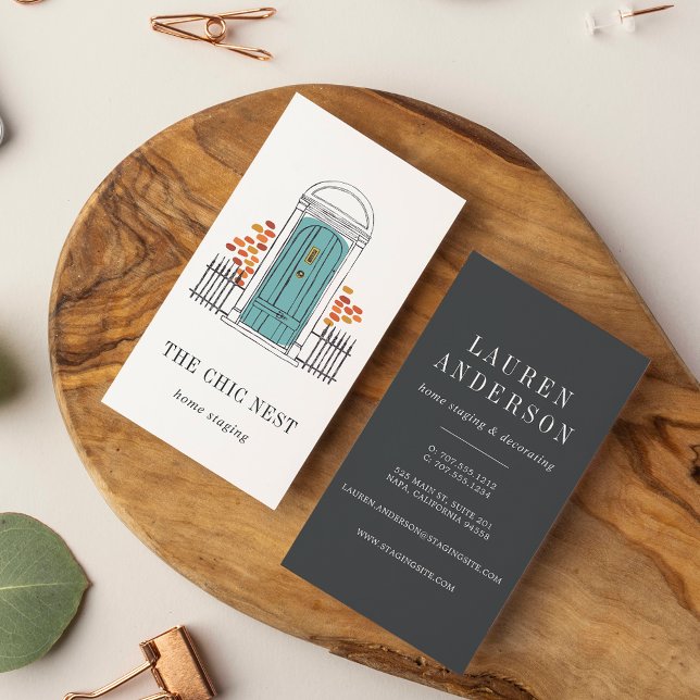 Tarjeta De Visita Puerta Azul | Diseño de instalaciones o interiores (Subido por el creador)