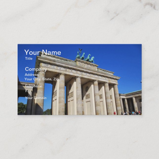 Tarjeta De Visita Puerta de Brandenburgo, Berlín, Alemania (Anverso)