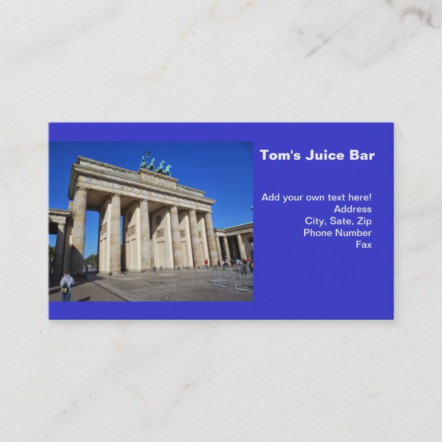 Tarjeta De Visita Puerta de Brandenburgo, Berlín, Alemania (Anverso)