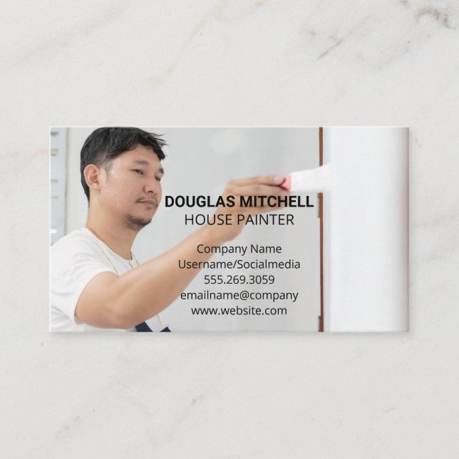 Tarjeta De Visita Puerta de pintura del contratista (Anverso)