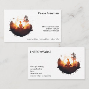 Tarjeta De Visita Puerta Dorada Meditación al Atardecer