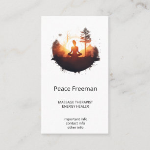 Tarjeta De Visita Puerta Dorada Meditación al Atardecer