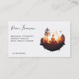 Tarjeta De Visita Puerta Dorada | Meditación al Atardecer