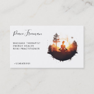 Tarjeta De Visita Puerta Dorada Meditación al Atardecer