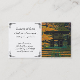 Tarjeta De Visita Puerta japonesa oriental fresca de la capilla del