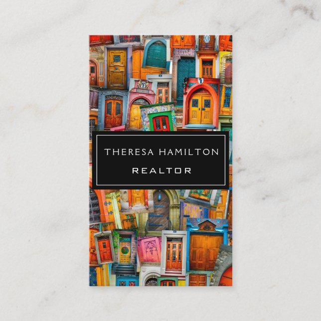 Tarjeta De Visita Puertas clásicas modernas profesionales de las (Anverso)