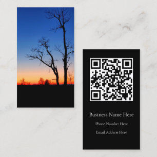 Tarjeta De Visita Puesta de sol a través de los árboles