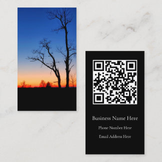 Tarjeta De Visita Puesta de sol a través de los árboles