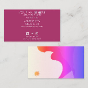 Tarjeta De Visita Puesta de sol colorida
