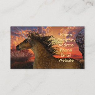 Tarjeta De Visita Puesta de sol de Unicornio