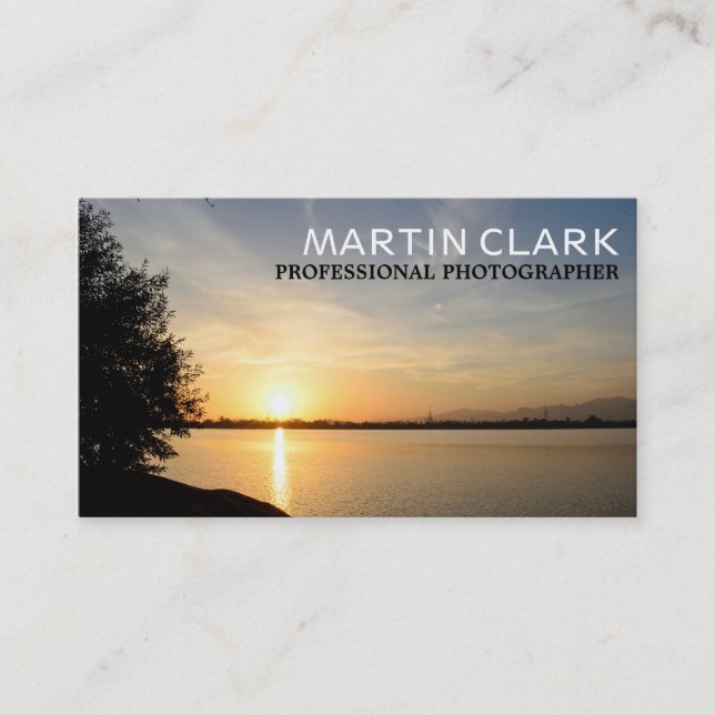 Tarjeta De Visita Puesta de sol del fotógrafo profesional (Anverso)