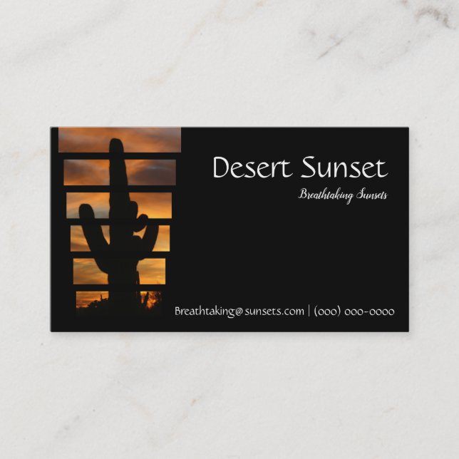 Tarjeta De Visita Puesta del sol de Arizona del desierto (Anverso)