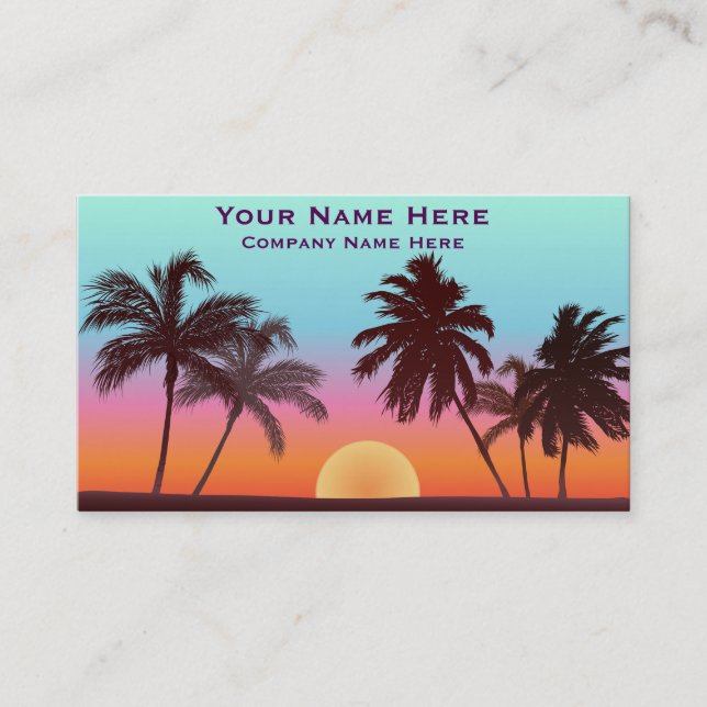 Tarjeta De Visita Puesta del sol de la Florida (Anverso)