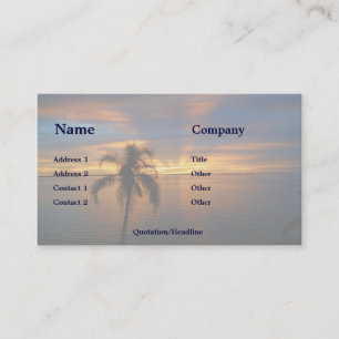 Tarjeta De Visita Puesta del sol en paraíso