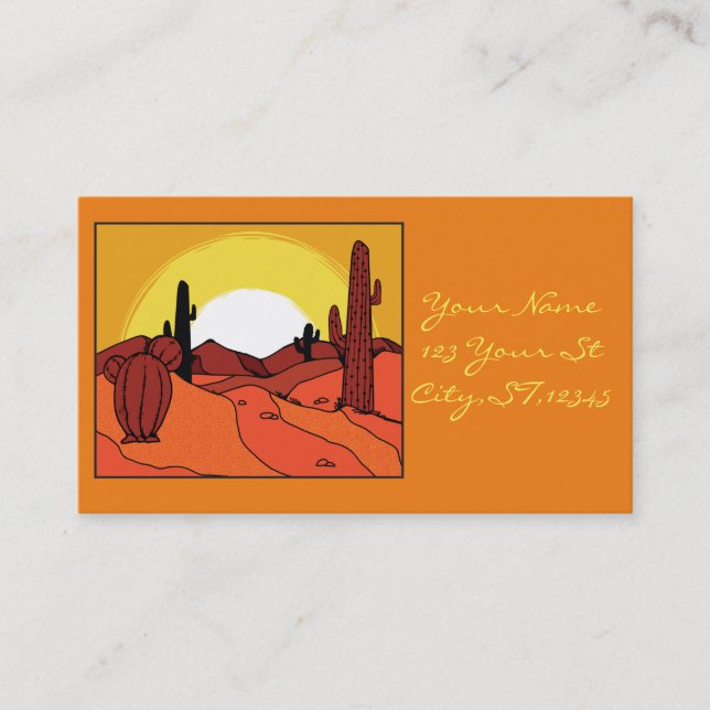 Tarjeta De Visita Puesta del sol Thunder_Cove del cactus del (Anverso)