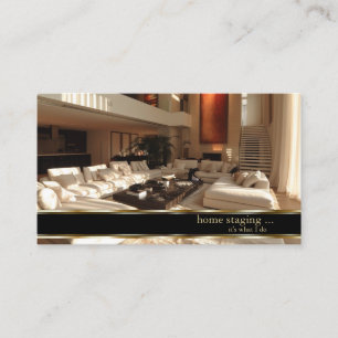 Tarjeta De Visita Puesta en escena de hogar decorador elegante en or