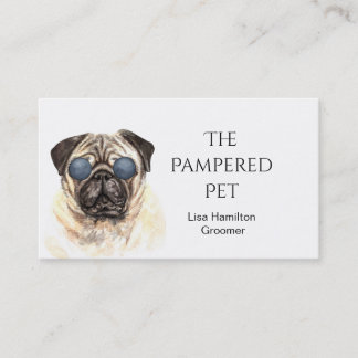 Tarjeta de visita Pug Mascota Groomer/Vet/Sitters