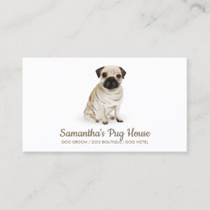 Tarjeta De Visita Pug Simple Sentado