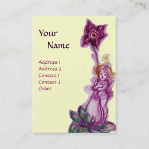 Tarjeta De Visita Pulgarcita MONOGRAMMA Flor de Violeta Purpúrea Had